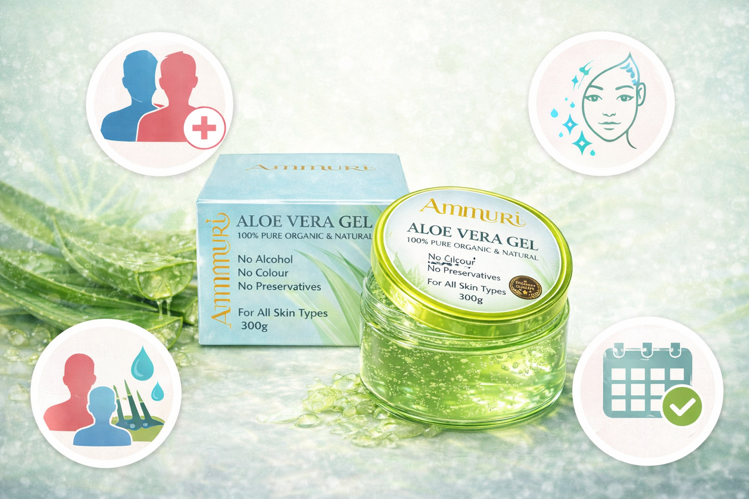 Ammuri Organic Aloe Vera Gel for All Skin Types